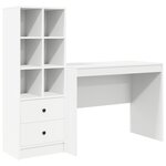 vidaXL Bureau avec rangement Bois aggloméré blanc