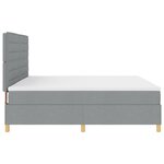 vidaXL Lit box spring avec matelas et lumière LED Gris clair 200x200 cm Tissu