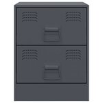 vidaXL Table de chevet anthracite 34 5x39x44 cm acier