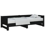 vidaXL Lit coulissant sans matelas noir 2x(90x200) cm