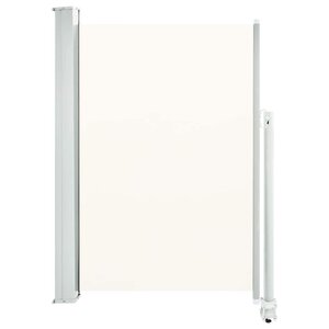 vidaXL Auvent latéral rétractable de patio 120 x 300 cm Blanc cassé