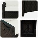 vidaXL Chaise de jardin 2 Pièces Noir et Crème 56 x 60 x 112 cm