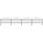 vidaXL Clôture de jardin à dessus en lance Acier (1-1 25)x6 8 m Noir