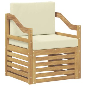 vidaXL Canapé d’extérieur Polyester Blanc et crème