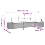 vidaXL Ensemble de canapé de jardin 5 pièces avec coussins beige en poly rotin