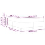 vidaXL Cadre de lit avec matelas Gris foncé 140 x 200 cm tissu