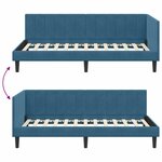 vidaXL Cadre de lit d'angle Bleu 100 cm x 200 cm Velours
