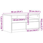 vidaXL Table basse avec lumières LED chêne fumé ois d'ingénierie
