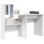 vidaXL Bureau Blanc 131 5 x 50 x 106 5 cm Bois d'ingénierie