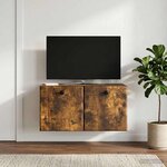 vidaXL Meuble TV mural 59 5 x 31 x 30 cm Chêne fumé Bois d'ingénierie