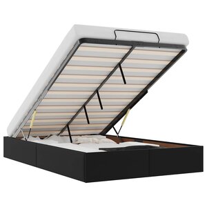 vidaXL Cadre de lit ottoman sans matelas noir 120x190 cm similicuir