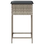 vidaXL Tabourets de bar jardin avec coussins lot de 2 gris clair rotin