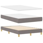 vidaXL Lit Box Spring avec Matelas & LED Taupe 120x200 cm Tissu