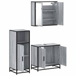 vidaXL Ensemble de meubles de salle de bain 3 Pièces Sonoma gris