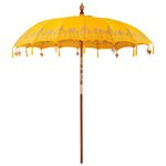vidaXL Parasol balinais avec base Jaune 215 x 215 x 260 cm