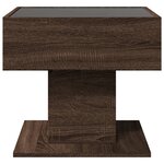 vidaXL Table basse avec LED chêne marron 50x50x45 cm bois d'ingénierie