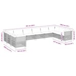 vidaXL Salon de jardin avec coussins 10 Pièces beige résine tressée