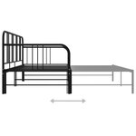 vidaXL Cadre de canapé-lit extensible Noir Métal 90x200 cm