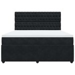 vidaXL Sommier à lattes de lit avec matelas Noir 180x200 cm Velours