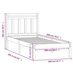 vidaXL Cadre de lit sans matelas blanc bois massif 100x200 cm