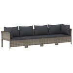 vidaXL Salon de jardin 11 Pièces avec coussins Gris Résine tressée