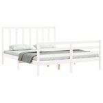 vidaXL Cadre de lit avec tête de lit blanc 160x200 cm bois massif
