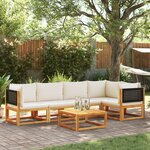 vidaXL Salon de jardin avec coussins 6 Pièces bois d'acacia solide
