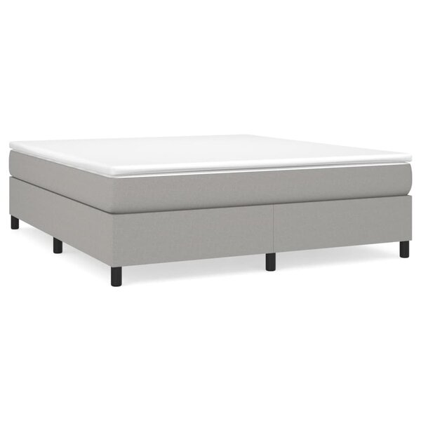 vidaXL Sommier à lattes de lit avec matelas Gris clair 160x200cm Tissu
