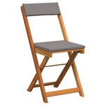 vidaXL Ensemble Bistro Pliable 3 Pièces avec Coussins en Bois Massif Acacia