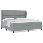vidaXL Lit à ressorts avec matelas Gris clair 200 x 200 cm tissu