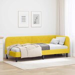 vidaXL Cadre de lit d'angle avec tête de lit Jaune 80 x 200 cm Velours