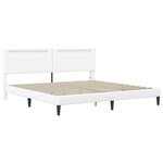 vidaXL Cadre de lit avec bandes LED Blanc 180 x 200 cm Simili cuir