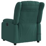 vidaXL Fauteuil inclinable de massage vert foncé tissu