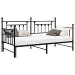 vidaXL Cadre de lit de jour Noir 90 x 200 cm Acier