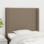 vidaXL Tête de lit avec oreilles Taupe 83x16x118/128 cm Tissu