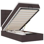 vidaXL Lit ottoman avec matelas marron foncé 100x200 cm tissu