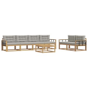 vidaXL Ensemble de canapés d'extérieur 6 Pièces Blanc et gris clair