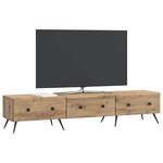 vidaXL Meuble TV 147 x 34 5 x 30 cm Chêne artisanal Bois d'ingénierie