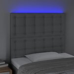 vidaXL Tête de lit à LED Gris clair 100x5x118/128 cm Tissu