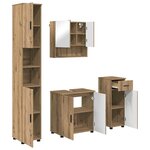 vidaXL Ensemble de mobilier de salle de bain 4 Pièces Chêne artisanal