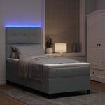 vidaXL Lit à ressorts avec matelas Gris clair 90 x 190 cm tissu