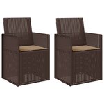 vidaXL Chaises de jardin salle à manger 2 Pièces Marron et taupe PP