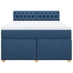 vidaXL Sommier à lattes de lit avec matelas Bleu 140x200 cm Tissu