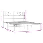 vidaXL Cadre de lit métal sans matelas et tête de lit noir 160x200 cm
