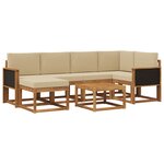 vidaXL Ensemble de canapés d'extérieur 7 pc Naturel et Beige