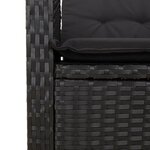 vidaXL Ensemble à manger de jardin coussins 5Pièces Noir Résine tressée
