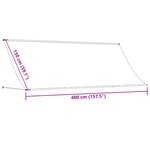 vidaXL Auvent rétractable crème 400x150 m tissu et acier