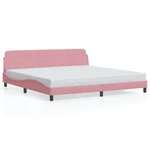 vidaXL Cadre de lit sans matelas rose 200x200 cm velours