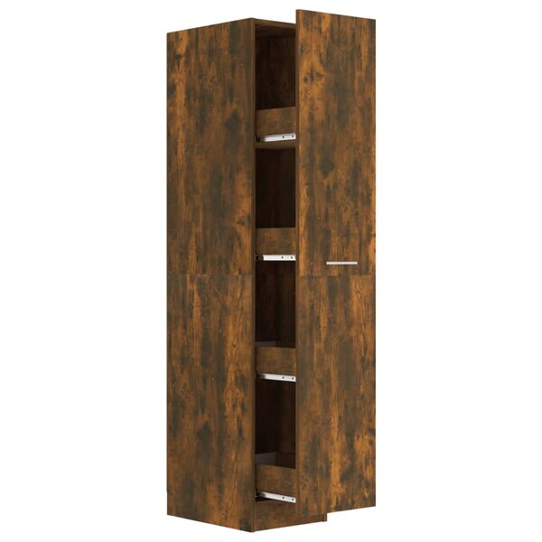 vidaXL Armoire apothicaire Chêne fumé 30x42 5x150 cm Bois d'ingénierie