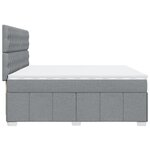vidaXL Sommier à lattes de lit avec matelas Gris clair 200x200cm Tissu